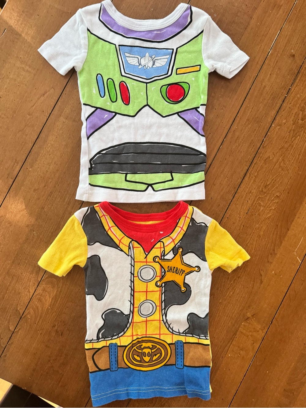 Disney Toy Story Pajama Top Woody & Buzz Lightyear Costume Shirts, Size 3T - Picture 2 of 11